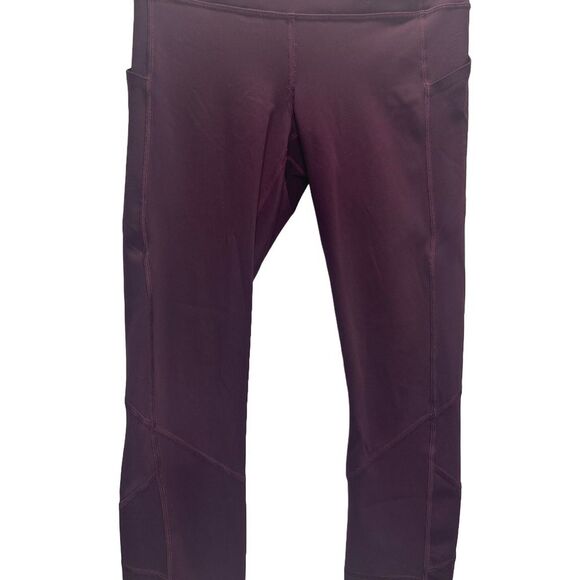 Lululemon Pace Rival Maroon Crop Leggings Size 6 - Picture 1 of 10